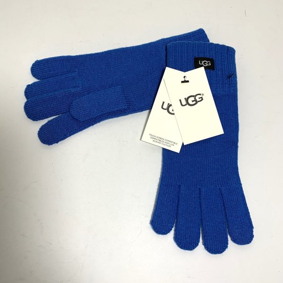 UGG Tech Touchscreen Knit Gloves True Blue One Size NEW - Picture 2 of 5